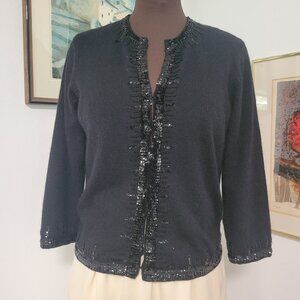Whistles of London Lambswool Blend and beaded Jacket Cardigan Size M